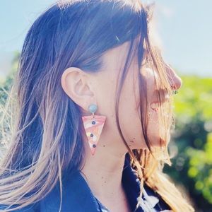 Retro Kitsch “Pizza Slice” Polymer Clay Earrings